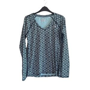 Under‎ Armour Blue V Neck Exercise Long Sleeve Fitted Top